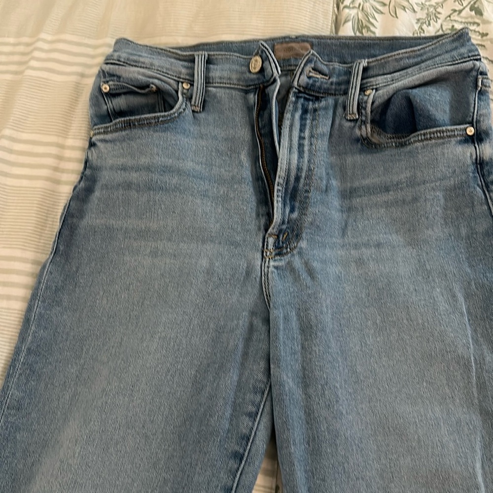 Mother jeans. The rambler zip ankle.